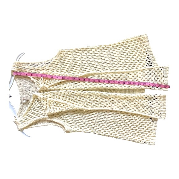 LA Blend Long Ivory Knit Sweater Vest Large EUC - Picture 10 of 11